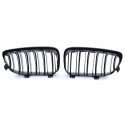 CALANDRES SPORT NOIRES BRILLANTES DOUBLES LAMES PACK M BMW SERIE 1 E81 E82 E87 E88 2007-2012 (05033)