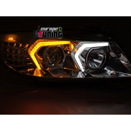 PHARES FEUX AVANTS ANGEL EYES CELIS BMW SERIE 3 E90 & E91 PHASES 1 05-08 (06061)
