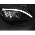 FEUX PHARES AVANTS NOIRS DE JOUR LED MERCEDES CLASSE C W205 2014-2018 (06062)