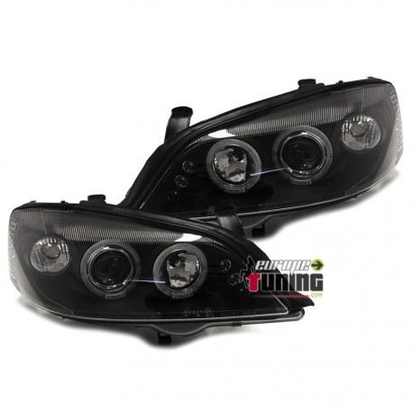 PHARES ANGEL EYES TUNING NOIRS OPEL ASTRA G LED (11673)
