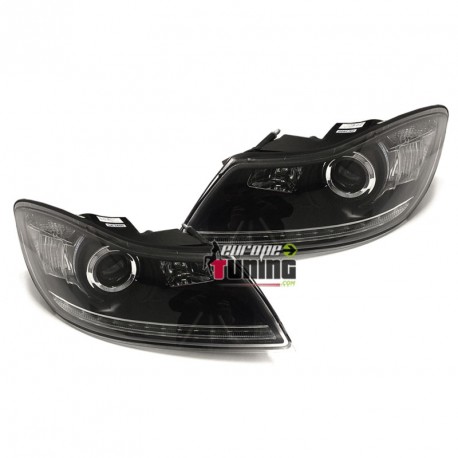 PHARES FEUX AVANTS NOIRS DEVIL EYES LED SKODA OCTAVIA MK3 (04506)