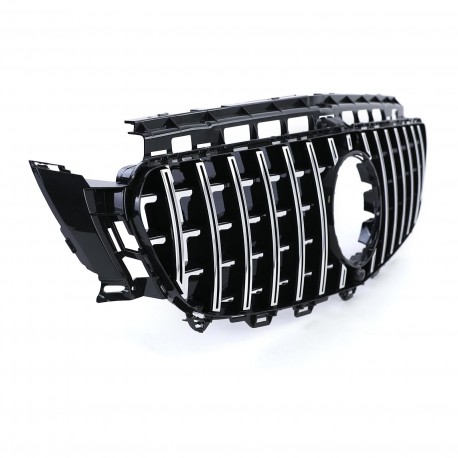 GRILLE CALANDRE SPORT NOIRE ET CHROME PACK GTR POUR MERCEDES CLASSE E W213 (04966)