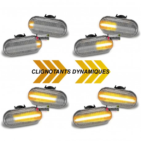 CLIGNOTANTS REPETITEURS SEQUENTIELS LED NOIRS DACIA DUSTER - RENAULT CLIO MEGANE TWINGO ...(05510)