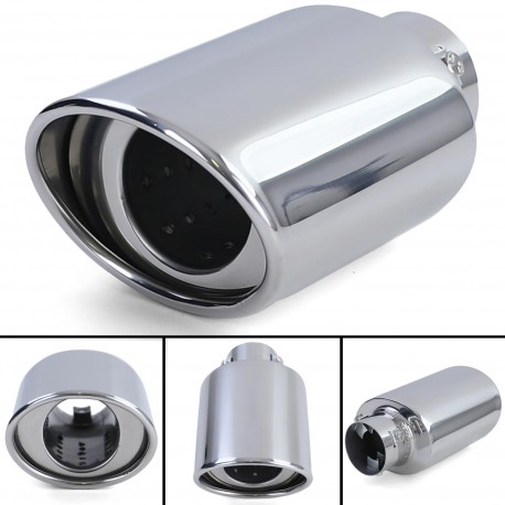 EMBOUT SORTIE D ECHAPPEMENT OVALE EN ACIER INOXYDABLE UNIVERSEL (04842)