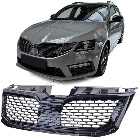 CALANDRE LOOK RS SPORT NOIRE POUR SKODA OCTAVIA III 5E 2017-2020 (06079)