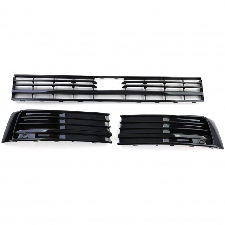 GRILLE NOIRE BRILLANTE CALANDRE SPORT PARECHOC VW VOLKSWAGEN T6 BUS TRANSPORTEUR 2015-2019 (06087)