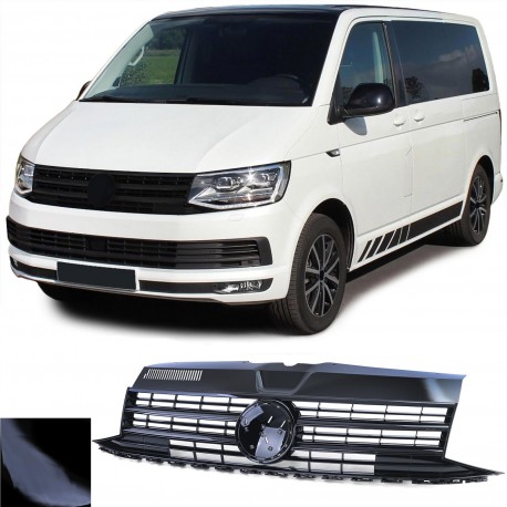 GRILLE DE CALANDRE SPORT NOIRE BRILLANTE VW VOLKSWAGEN T6 BUS TRANSPORTER (05154)