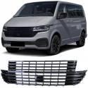 GRILLE DE CALANDRE SANS SIGLE NOIRE BRILLANTE VW VOLKSWAGEN T6 BUS TRANSPORTEUR APRES 2019 (06099)
