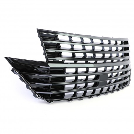 GRILLE DE CALANDRE SANS SIGLE NOIRE BRILLANTE VW VOLKSWAGEN T6 BUS TRANSPORTEUR APRES 2019 (06099)
