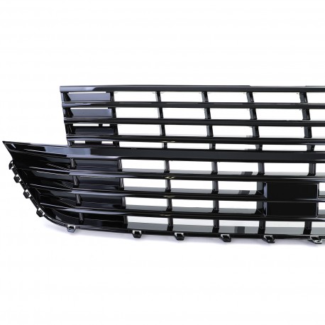 GRILLE DE CALANDRE SANS SIGLE NOIRE BRILLANTE VW VOLKSWAGEN T6 BUS TRANSPORTEUR APRES 2019 (06099)