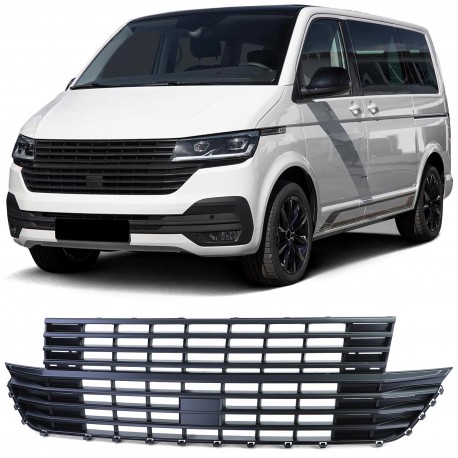 GRILLE DE CALANDRE SANS SIGLE NOIRE MAT VW VOLKSWAGEN T6 BUS TRANSPORTEUR APRES 2019 (06100)
