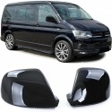 COQUES RETROVISEURS NOIRES BRILLANTES  VOLKSWAGEN VW BUS T5 T6 AMAROK (06102)