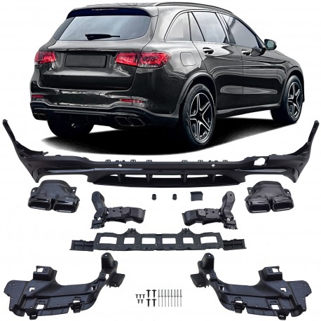 DIFFUSEUR NOIR BRILLANT SPORT STYLE AMG SORTIES NOIRES MERCEDES GLC SUV X253 (06132)