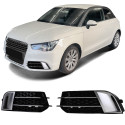 GRILLES ENJOLIVEURS PARE CHOCS NOIRES BRILLANTES AUDI A1 10-14 (06145)