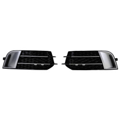 GRILLES ENJOLIVEURS PARE CHOCS NOIRES BRILLANTES AUDI A1 10-14 (06145)