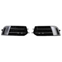 GRILLES ENJOLIVEURS PARE CHOCS NOIRES BRILLANTES AUDI A1 10-14 (06145)
