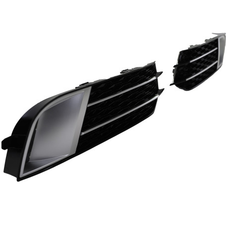 GRILLES ENJOLIVEURS PARE CHOCS NOIRES BRILLANTES AUDI A1 10-14 (06145)