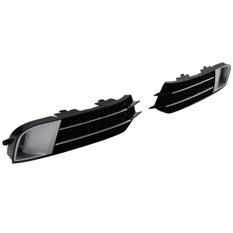 GRILLES ENJOLIVEURS PARE CHOCS NOIRES BRILLANTES AUDI A1 10-14 (06145)