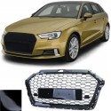 CALANDRE SPORT NOIRE GRILLE NID ABEILLE LIGNE RS3 AUDI A3 8V 2016-2020 (06148)
