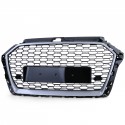 CALANDRE SPORT NOIRE ET CHROM GRILLE NID ABEILLE LIGNE RS3 AUDI A3 8V 2016-2020 (06149)