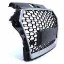 CALANDRE SPORT NOIRE ET CHROM GRILLE NID ABEILLE LIGNE RS3 AUDI A3 8V 2016-2020 (06149)