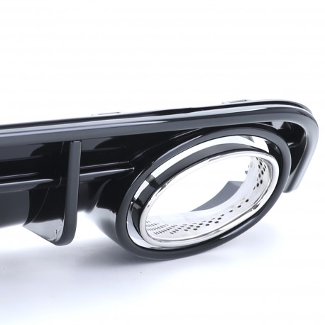 DIFFUSEUR SPORT NOIR PACK SPORT AVEC DOUBLE SORTIE POUR AUDI A6 4G 2014-2018 (06154)