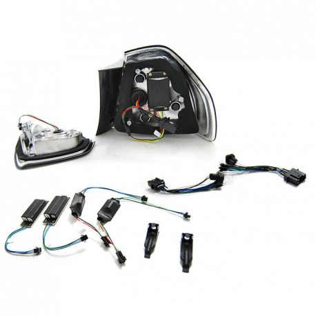 FEUX ROUGE NOIR LEDS BANDES CELIS BMW SERIE 3 E90 BERLINE PHASE 1 05-08 (06159)