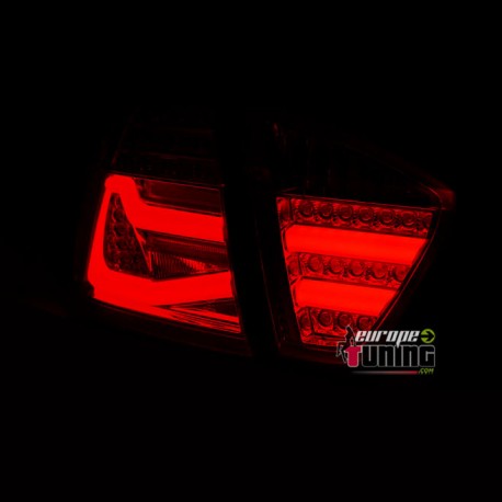 FEUX ROUGE NOIR LEDS BANDES CELIS BMW SERIE 3 E90 BERLINE PHASE 1 05-08 (06159)