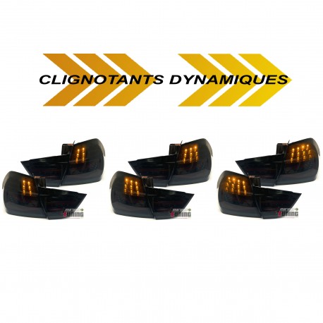 FEUX NOIRS FULL LEDS CLIGNOTANTS DYNAMIQUES BMW SERIE 3 E90 BERLINE LCI 2008-2012 (06158)