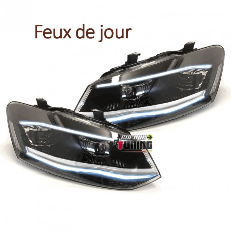 PHARES FULL LED CLIGNOTANTS LEDS DYNAMIQUES VW VOLKSWAGEN POLO 6R et 6C BANDE CHROM (06162)