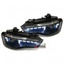 FEUX PHARES AVANTS NOIRS DIURNES LED DRL AUDI A5 2011-2016 (06063)