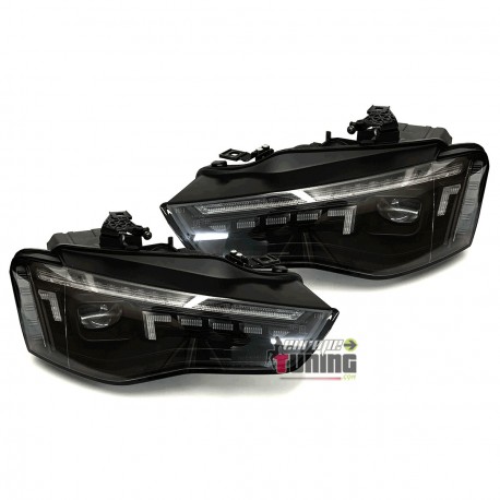 FEUX PHARES AVANTS NOIRS DIURNES LED DRL AUDI A5 2011-2016 (06063)