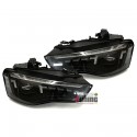 FEUX PHARES AVANTS NOIRS DIURNES LED DRL AUDI A5 2011-2016 (06063)