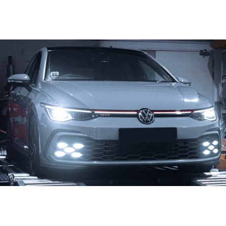 CALANDRE LUMINEUSE LED BANDE ROUGE VOLKSWAGEN VW GOLF 8 (06165)