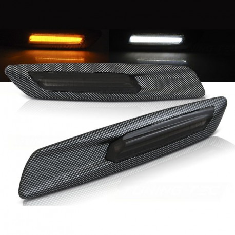 REPETITEURS CLIGNOTANTS CARBONE LED ET VEILLEUSES BMW E60 E81 E82 E87 E88 E90 E92 (06183)