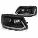 PHARES AVANTS NOIRS FEUX DE JOUR CLIGNOTANTS LED DYNAMIQUES VW T5 2009-2015 (06197)