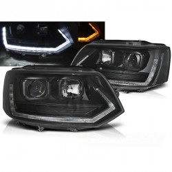 PHARES NOIRS FEUX DE JOUR ET CLIGNOTANTS LED DYNAMIQUES VW T5 2009-2015 (06198)