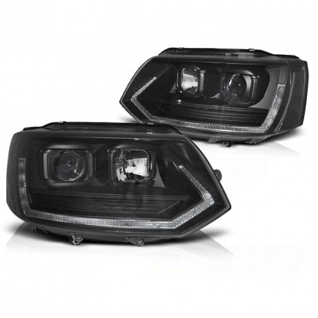 PHARES NOIRS FEUX DE JOUR ET CLIGNOTANTS LED DYNAMIQUES VW T5 2009-2015 (06198)