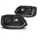 PHARES NOIRS FEUX DE JOUR ET CLIGNOTANTS LED DYNAMIQUES VW T5 2009-2015 (06198)
