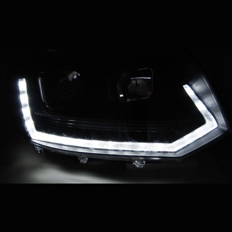 PHARES NOIRS FEUX DE JOUR ET CLIGNOTANTS LED DYNAMIQUES VW T5 2009-2015 (06198)