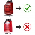 FEUX ROUGES NOIRS CELIS A LEDS DYNAMIQUES POUR VW T6 A HAYON / PORTE RABATTABLE (04898)