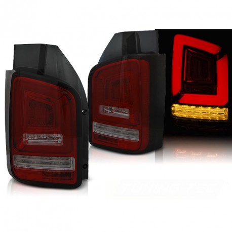 FEUX ROUGES FUMES FULL LED ET DYNAMIQUES VW T6 COFFRE 2 PORTES 2015-2019 (06201)