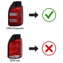 FEUX ROUGES NOIRS LEDS DYNAMIQUES VW T5 BUS TRANSPORTEUR COFFRE 2 PORTES 2003-2009 (06188)