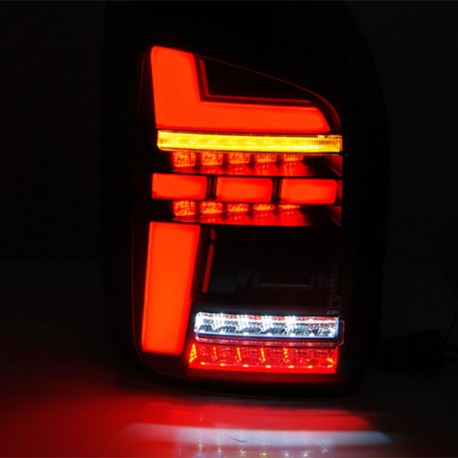FEUX ROUGES NOIRS LEDS DYNAMIQUES VW T5 BUS TRANSPORTEUR COFFRE 2 PORTES 2003-2009 (06188)