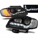 PHARES AVANTS NOIRS FEUX DEVIL EYES CLIGNOTANTS LED SEAT IBIZA II 6K 1999-2002 (13990)