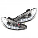 PHARES FEUX AVANTS  DE JOUR DIURNES DRL PEUGEOT 206 98-07 (02823)