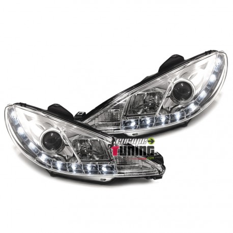 PHARES FEUX AVANTS  DE JOUR DIURNES DRL PEUGEOT 206 98-07 (02823)