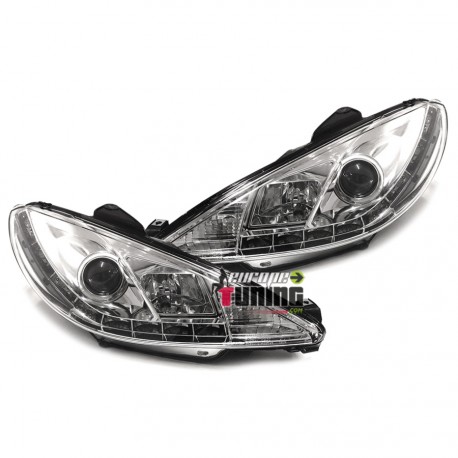 PHARES FEUX AVANTS  DE JOUR DIURNES DRL PEUGEOT 206 98-07 (02823)