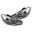 PHARES FEUX AVANTS  DE JOUR DIURNES DRL PEUGEOT 206 98-07 (02823)