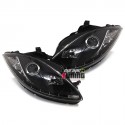 PHARES AVANTS NOIRS FEUX DE JOUR LED SEAT LEON II 1P 2009-2012 (03188)